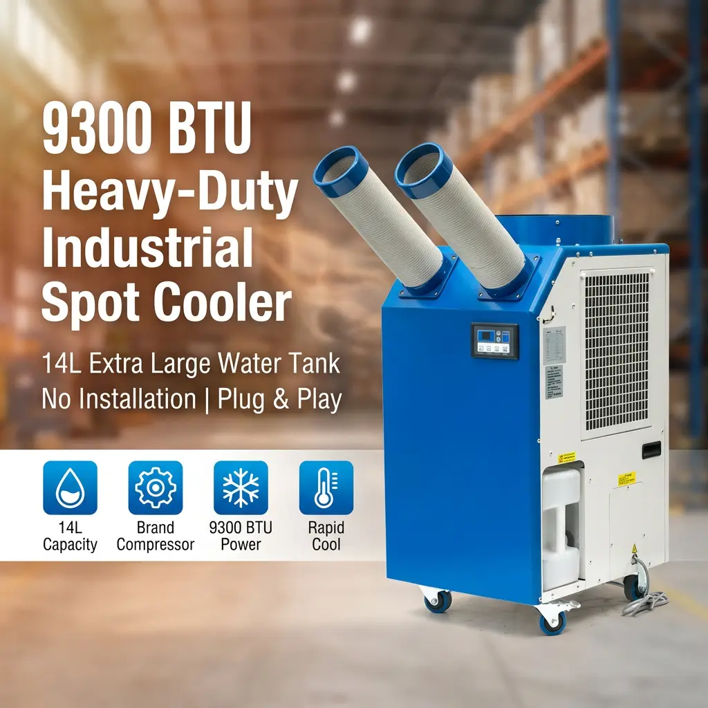 OEM 14L Mór-umar 2700W Cumhacht 9300BTU Comhbhrúiteoir Rothlach Spota Inaistrithe oiriúntóir Aeir Tionscail le haghaidh Ceardlann OEM 14L Mór-umar 2700W Cumhacht 9300BTU Comhbhrúiteoir Rothlach Spota Inaistrithe oiriúntóir Aeir Tionscail le haghaidh Ceardlann